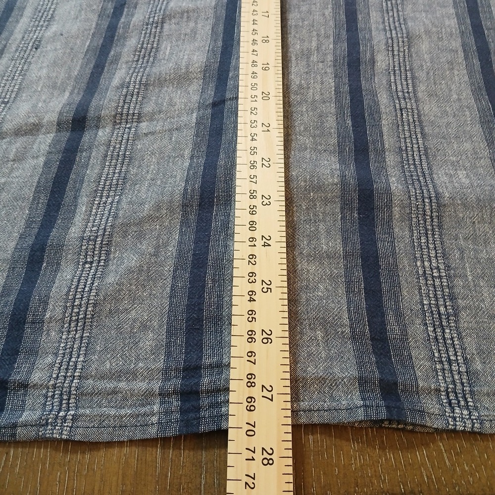 Goodfellow Men Shirt Sz M Linen Cotton Blend  Short Sleeve Gauzy Blue Stripes - Picture 8 of 10